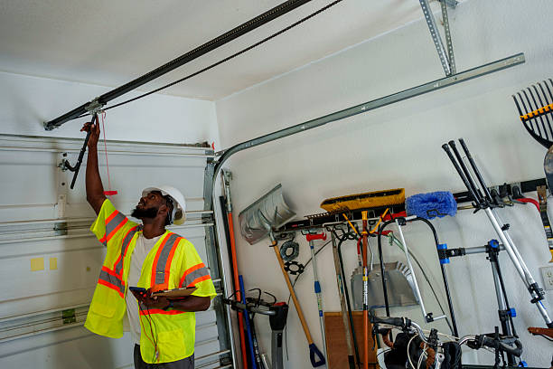 Professional Garage Door Installation technician working in Bishop, TX
